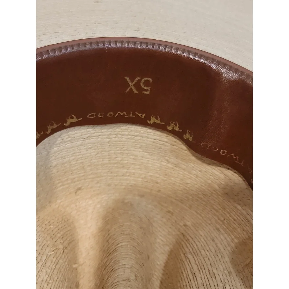 Atwood Marfa 5X Palm Leaf Western Cowboy Hat, Size 7 5/8 Long Oval 4 1/4